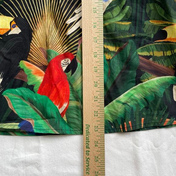 Farm Rio X Anthropologie Adriana Tropical Birds Blouse Size Medium - Picture 10 of 11